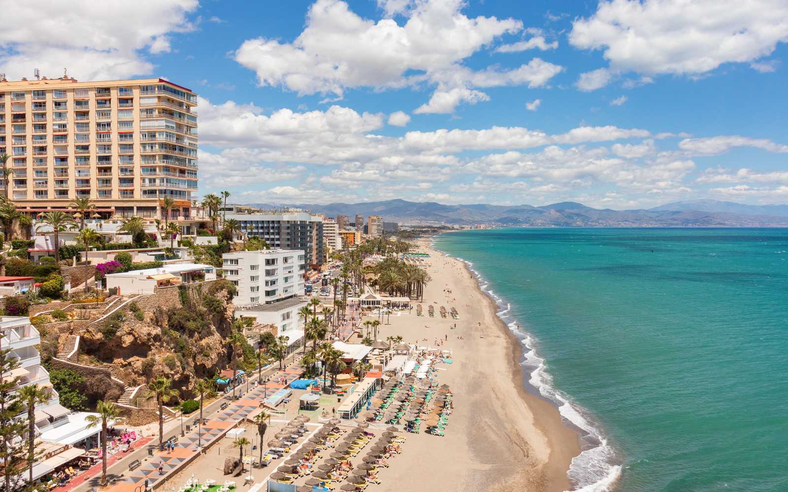 View of the coastline of torremolinos
